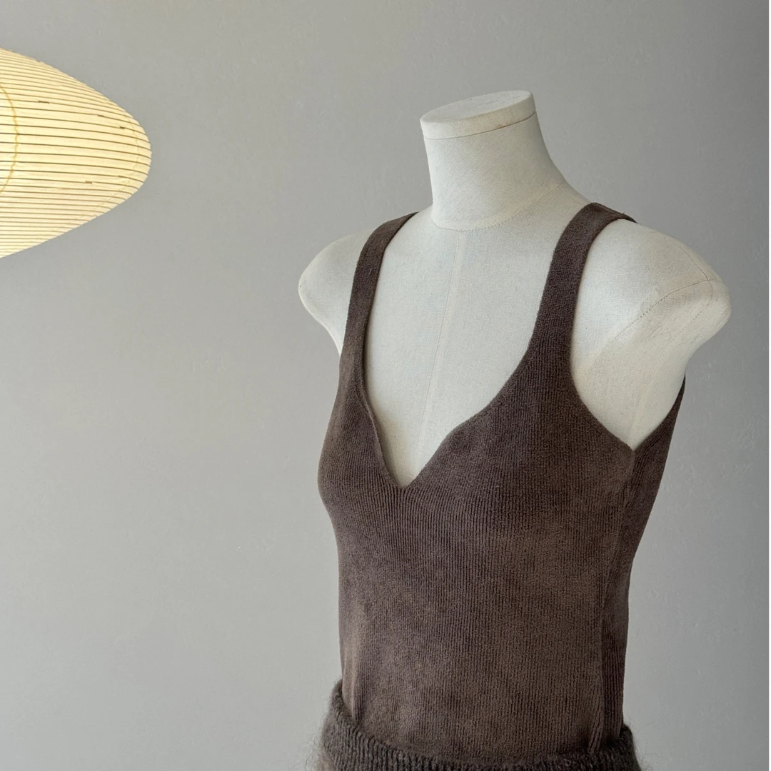 辣妹针织背心时尚修身显瘦内搭外穿上衣