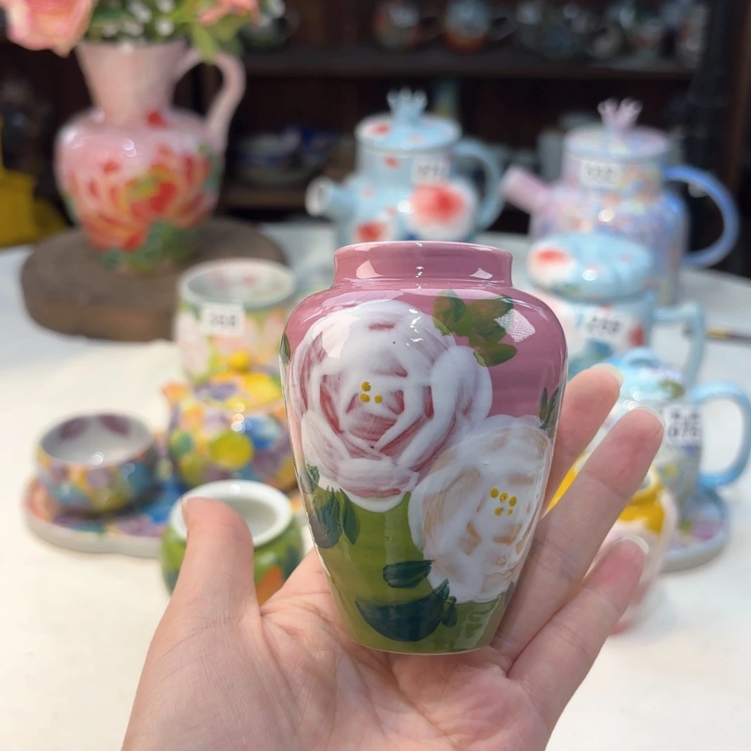 景德镇手绘高温釉下彩陶瓷茶具