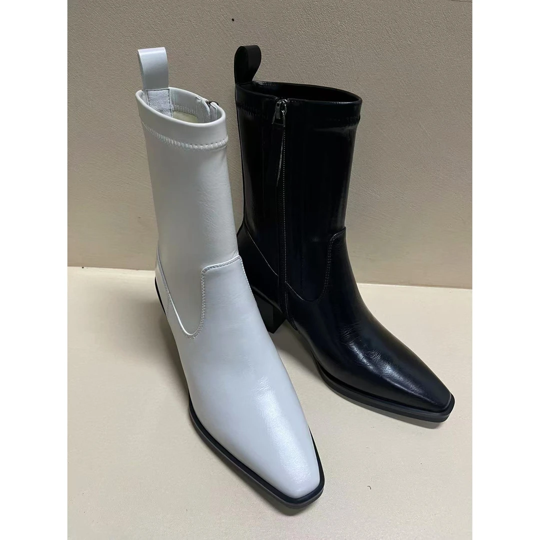 李大龙~4公分/复古时尚粗跟百搭时尚瘦瘦靴268-6