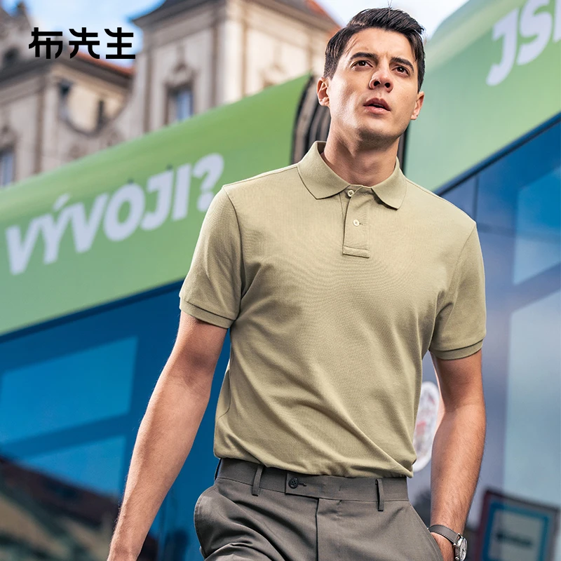Mr.Bu布先生明星同款纯棉美式休闲POLO衫男士初秋翻领上衣AT11277