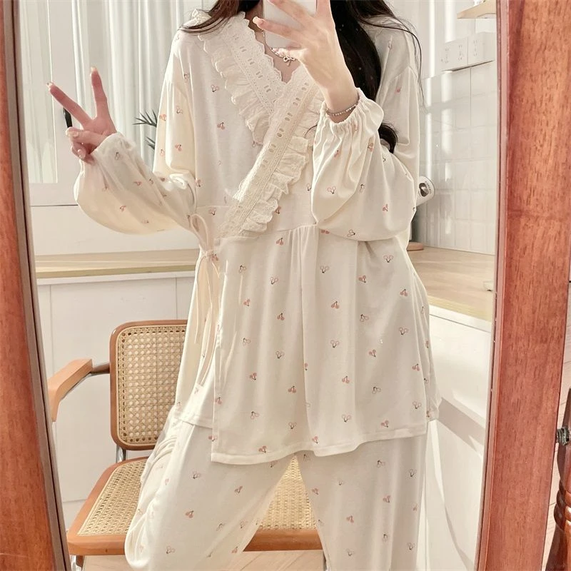 【凉感莫代尔-夏季薄款】月子服孕妇睡衣怀孕期产前产妇哺乳家居服