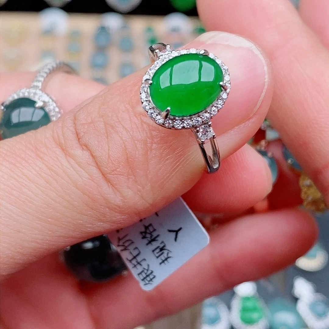 银S925镶嵌戒指翡翠