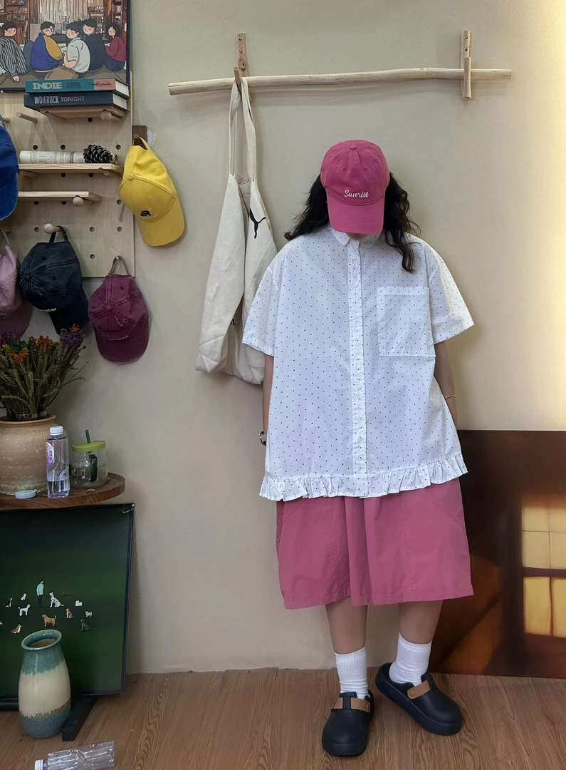 夏季新款宽松休闲花边衬衣109066