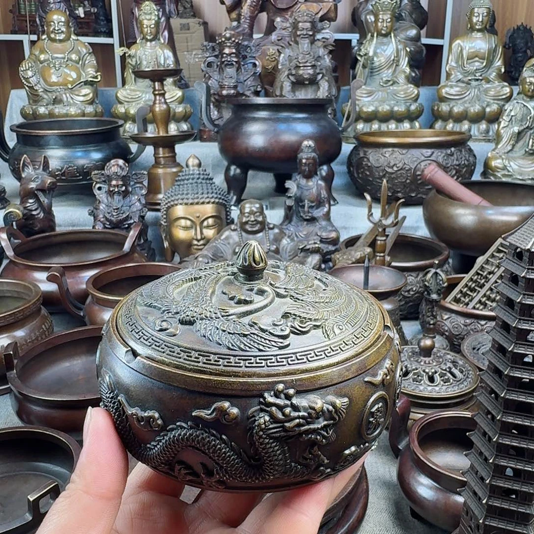 纯铜工艺品摆件华子缸