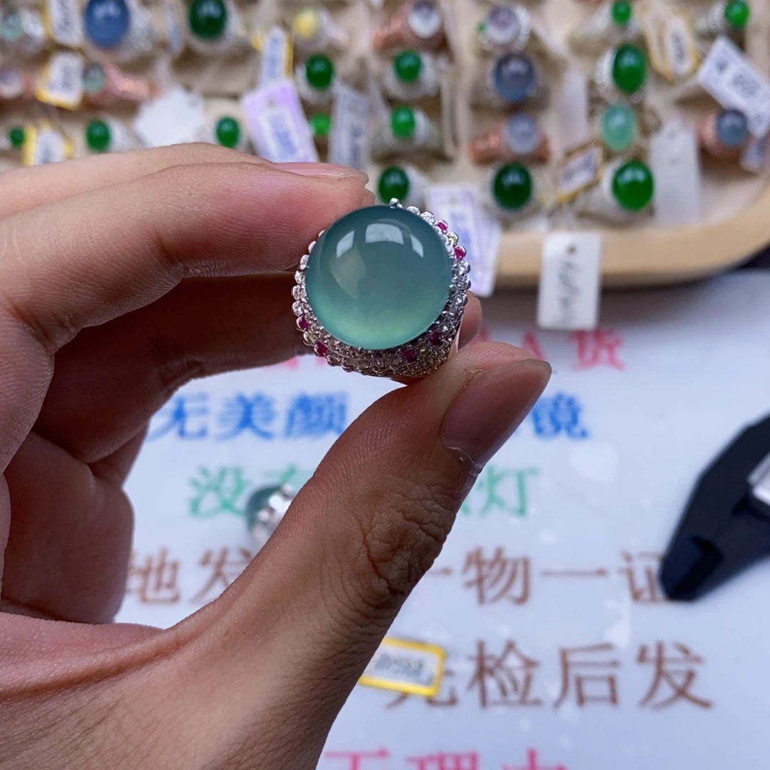 翡翠戒指未镶嵌天然缅甸翡翠a货