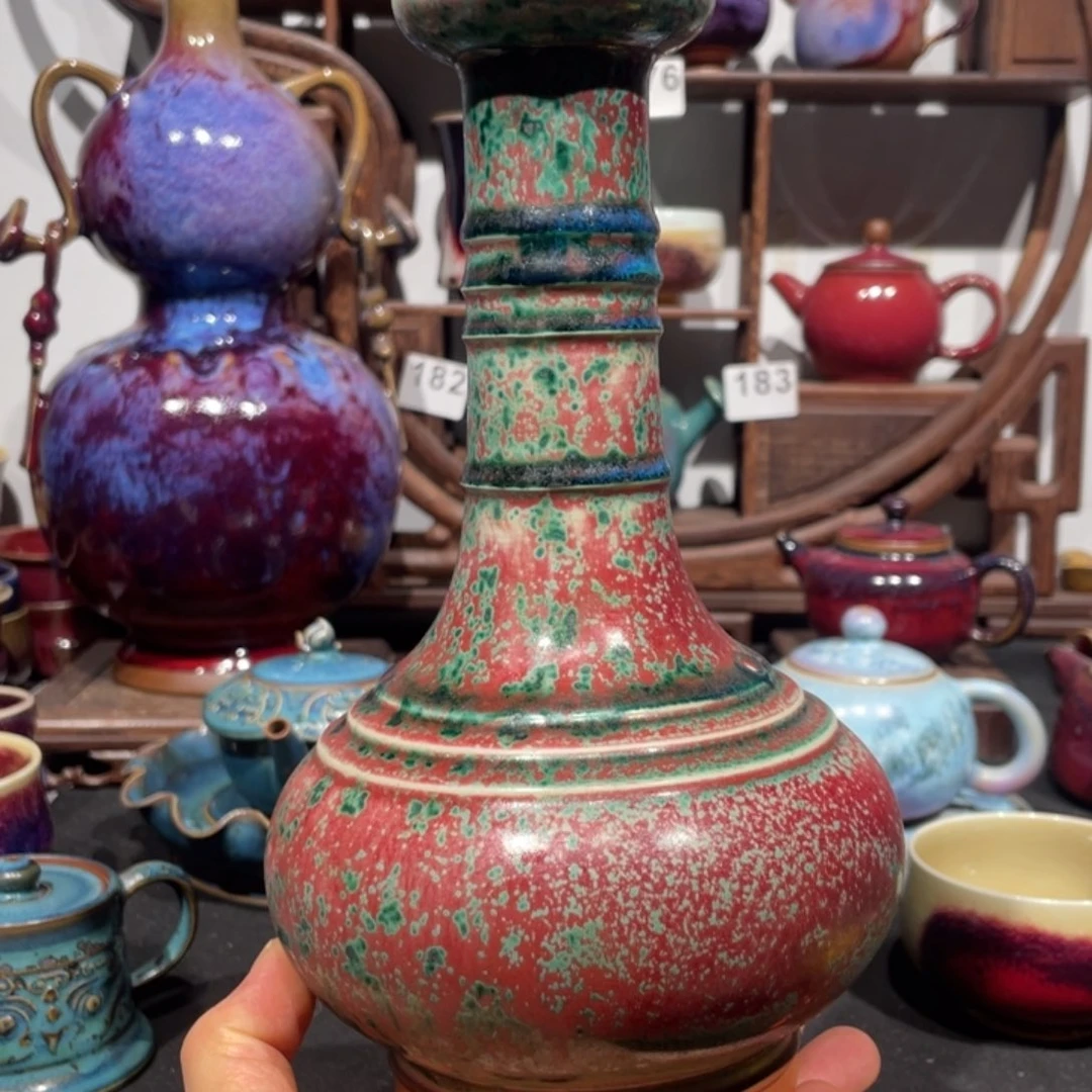 中国神后钧瓷花器微瑕