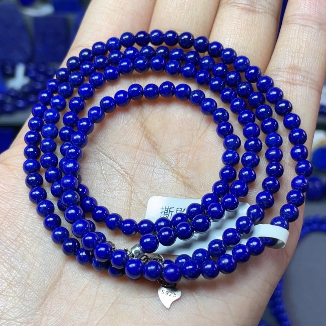 青金石未镶嵌4mm项链