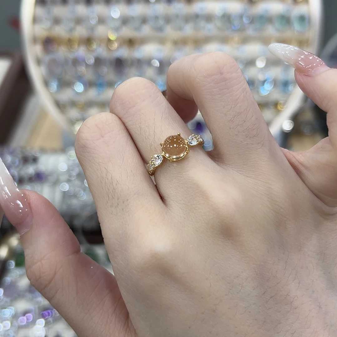 戒指银S925镶嵌黄晶