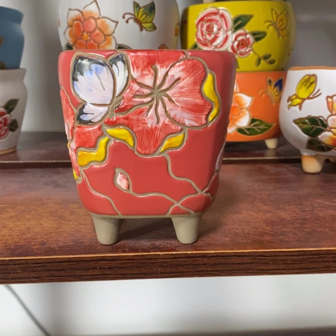 红陶韩式多肉植物花盆