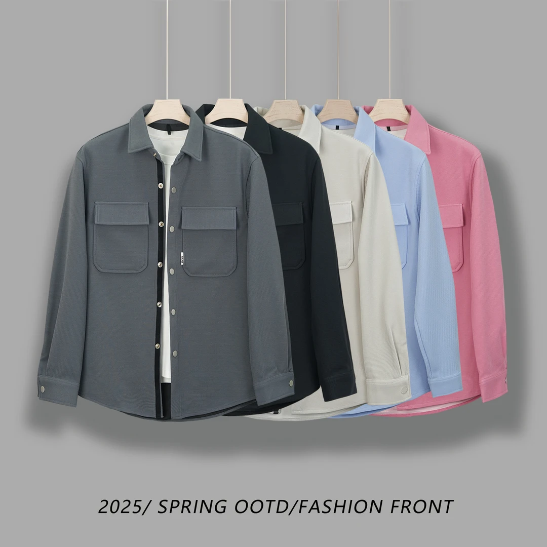 秋款水晶格拼接百搭宽松翻领衬衫外套92821