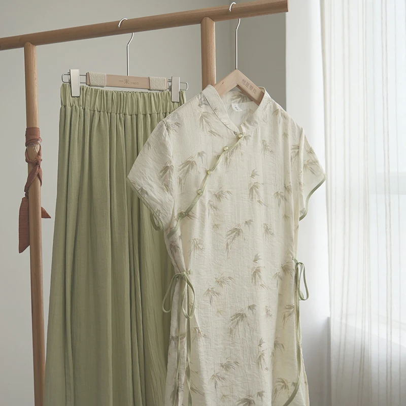 4701《竹熙影疏》原创新中式国风温柔罩衫时尚气质文艺上衣女