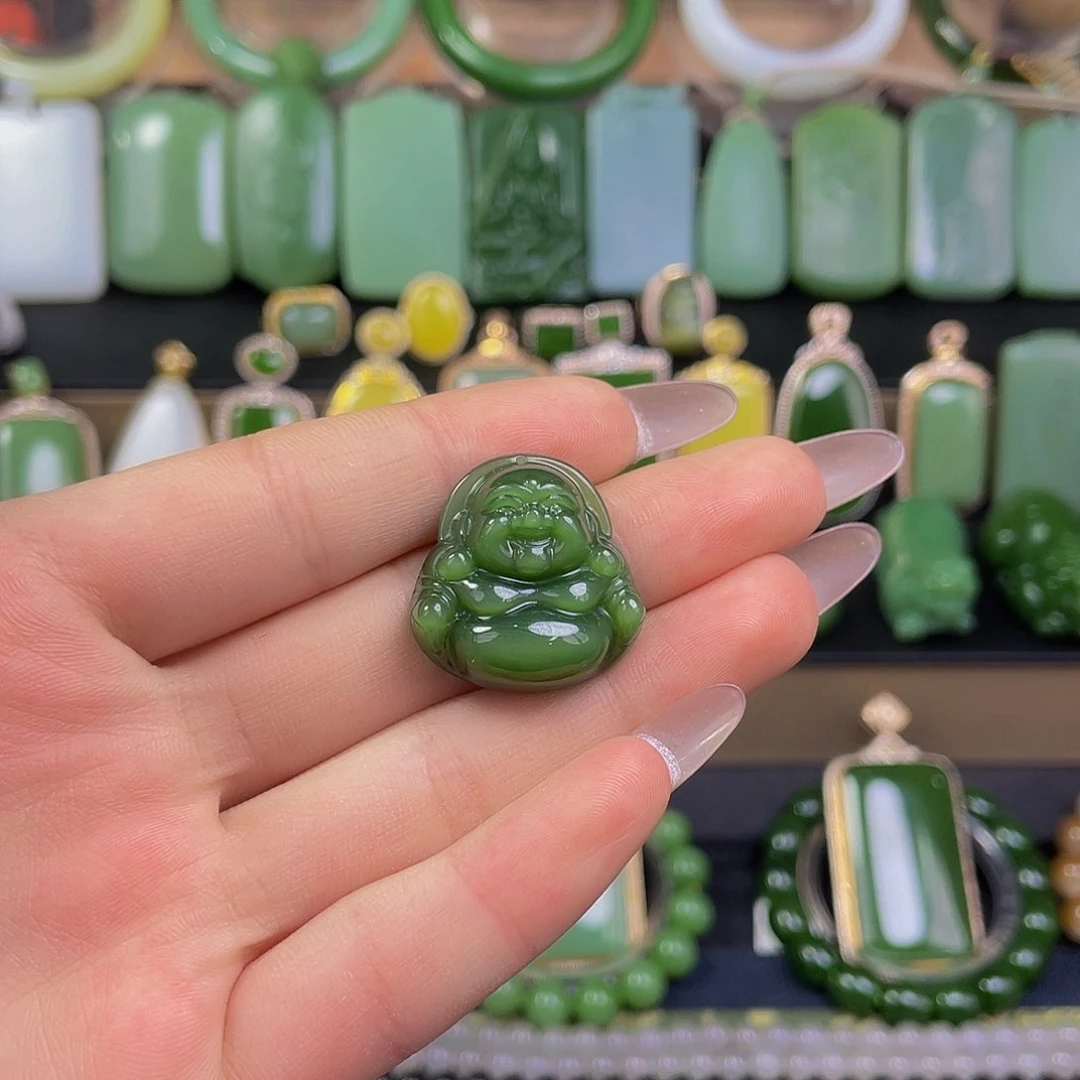 颈饰未镶嵌和田玉·猫眼佛公