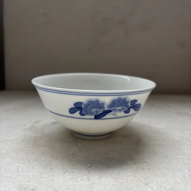 微瑕景德镇陶瓷双梨花茶碗