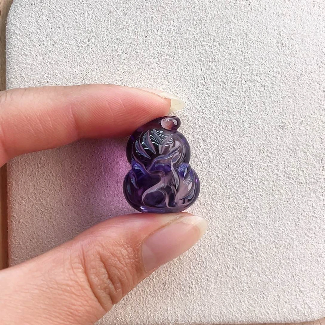 水晶紫水葫芦未镶嵌觅*