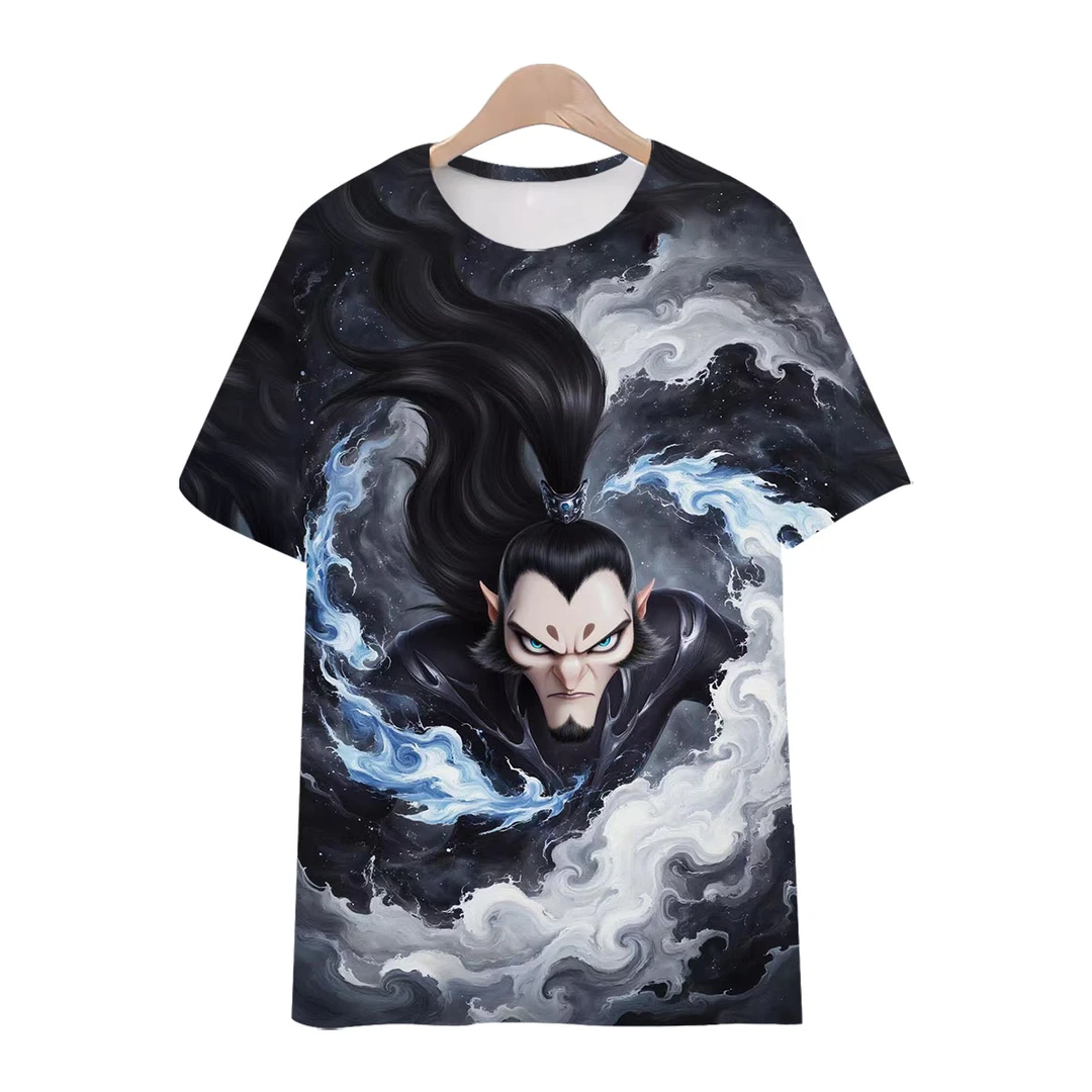 申公豹个性图案短袖T恤衫夏季动漫宽松潮流学生印花休闲卡通T恤衫