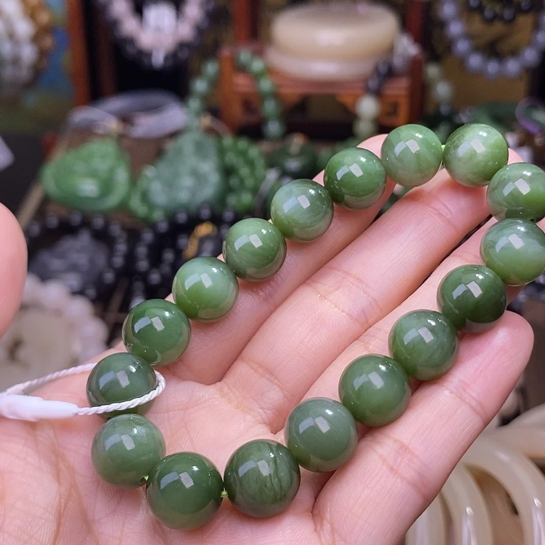 手链未镶嵌和田玉猫眼碧玉手链约11MM清货价