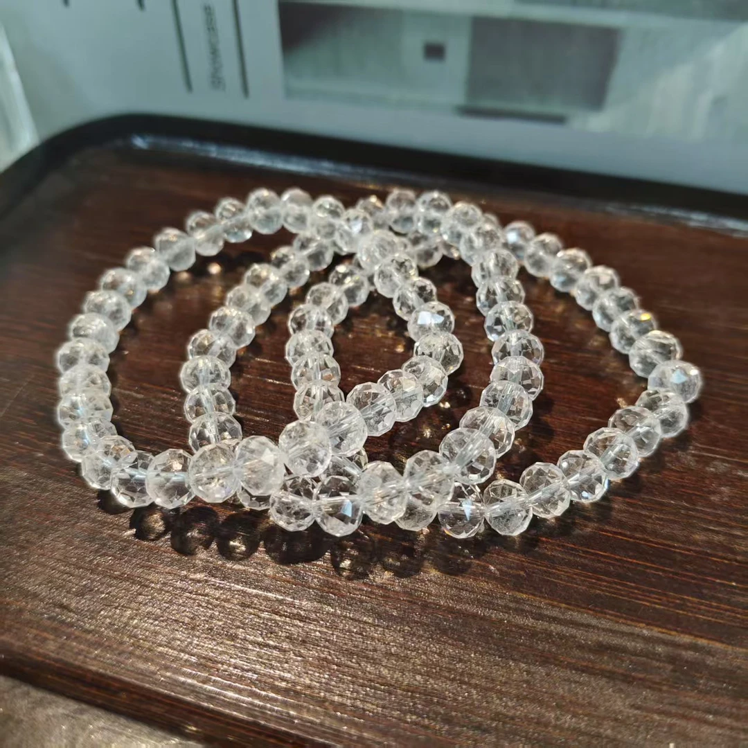 【书记甄选】天然白水晶刻面单圈手链 多样性发一件 6698CK