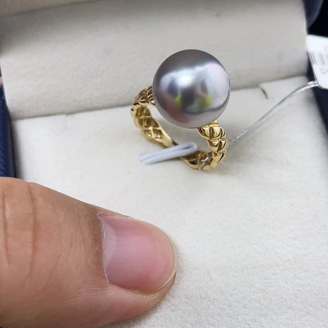 海水珍珠颈饰未镶嵌铂金灰12.4mm