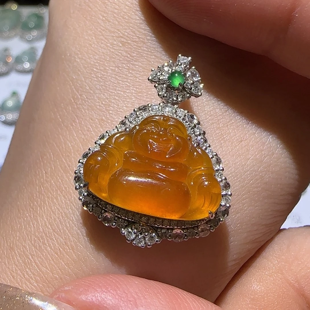 【闪购商品】翡翠18K金镶嵌颈饰天然