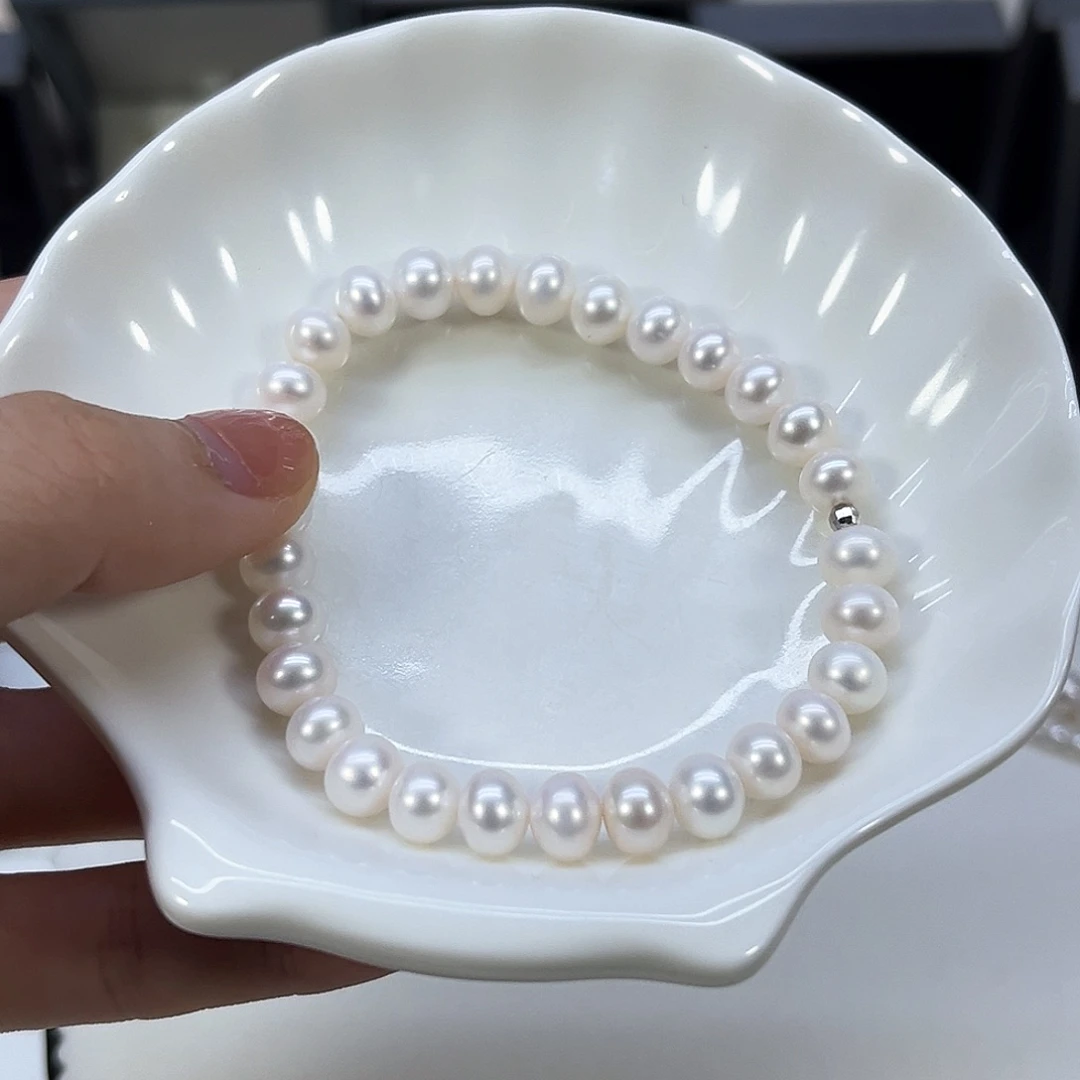 淡水珍珠银S925镶嵌颈饰