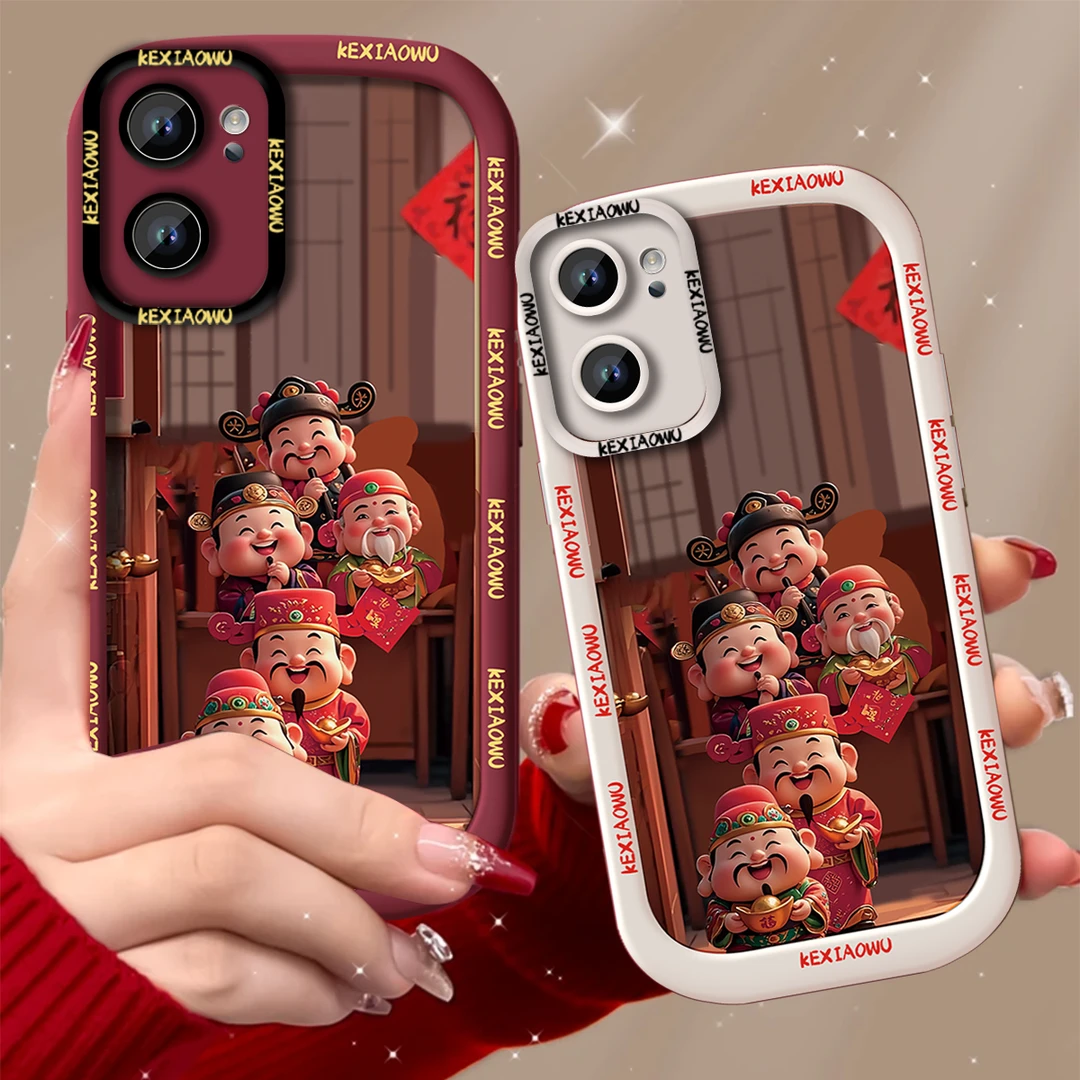 适用【OPPORENO7】新年财神祝福全包喜庆创意防摔泡芙手机壳