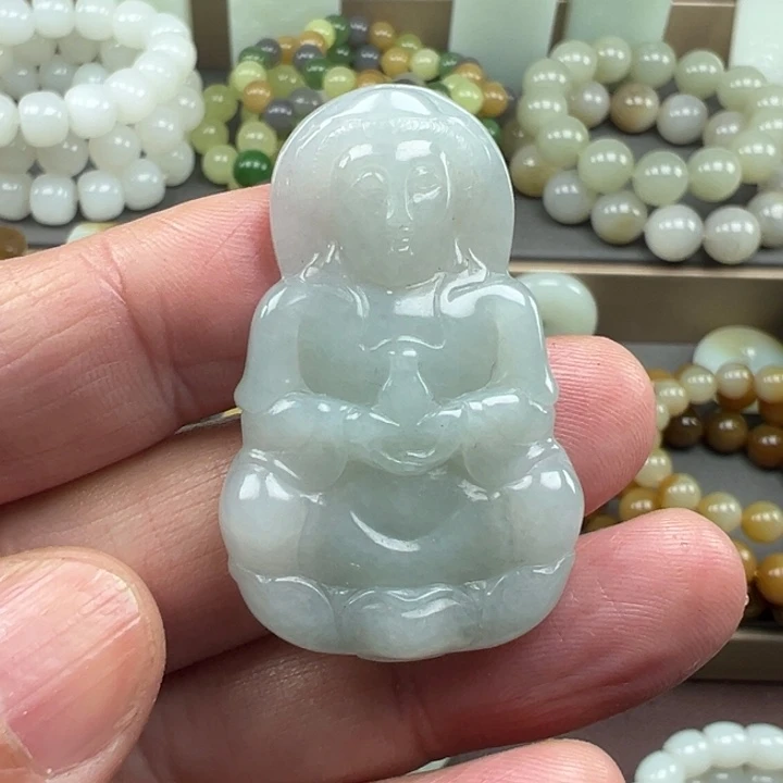 翡翠未镶嵌挂件观音挂件