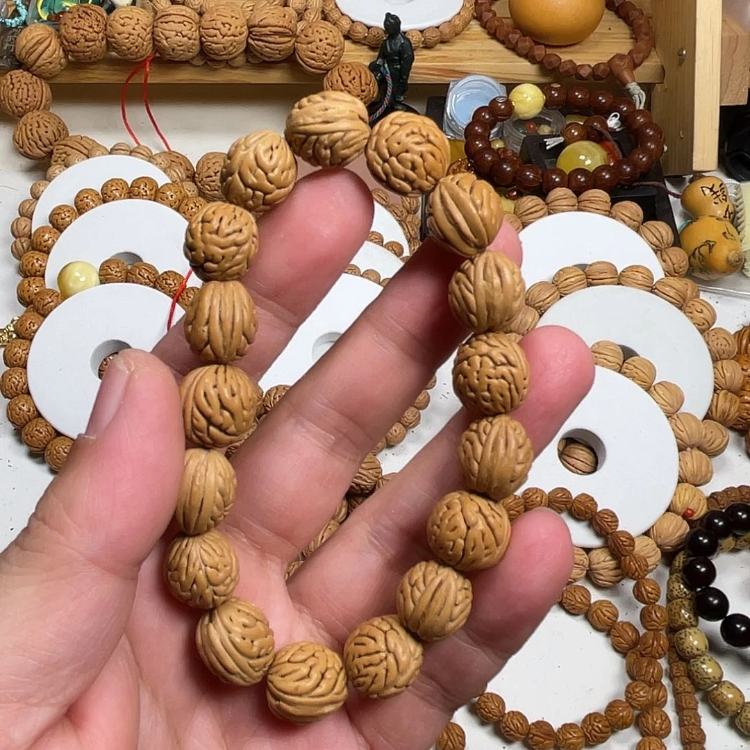 超***爷桃核手串肠纹桃核