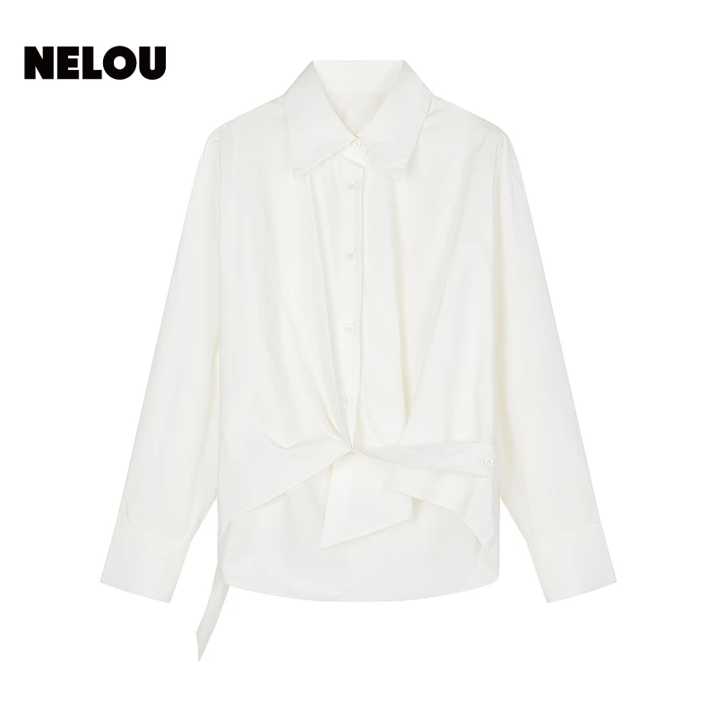 NELOU云隙衬衫夏季新款设计感上衣棉衬衫自由松弛有质感女装薄款