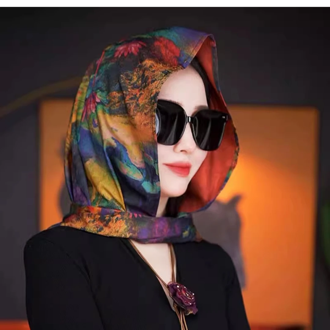 【早春新款】2025年春夏新款丝巾帽时尚防晒丝巾百搭款休闲