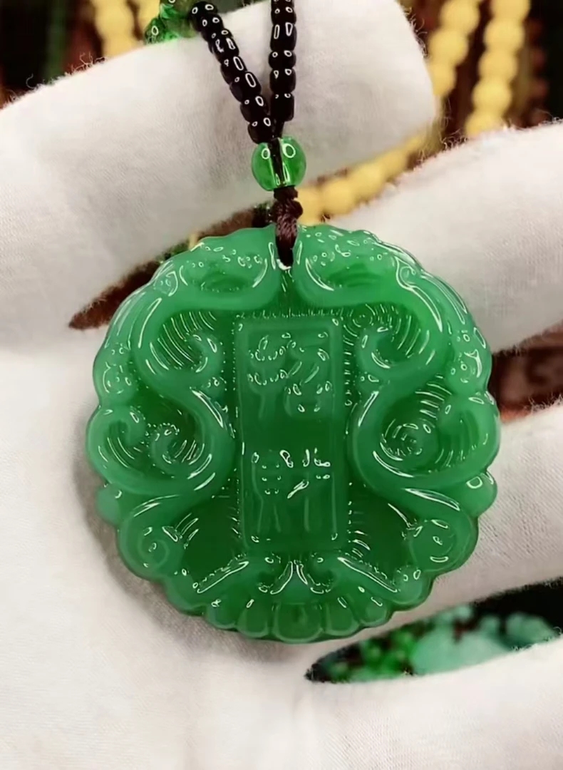 1..深绿纳福平安扣情侣款.经典百搭款