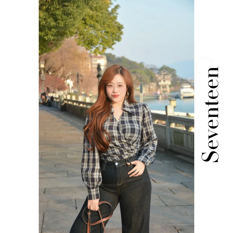 十七·【伦敦日记】·原创英伦风格纹绑带收腰衬衫