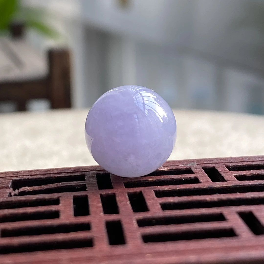 缅甸翡翠圆珠卡12.6浓紫波珠C1020见光不失色意境棉无纹裂