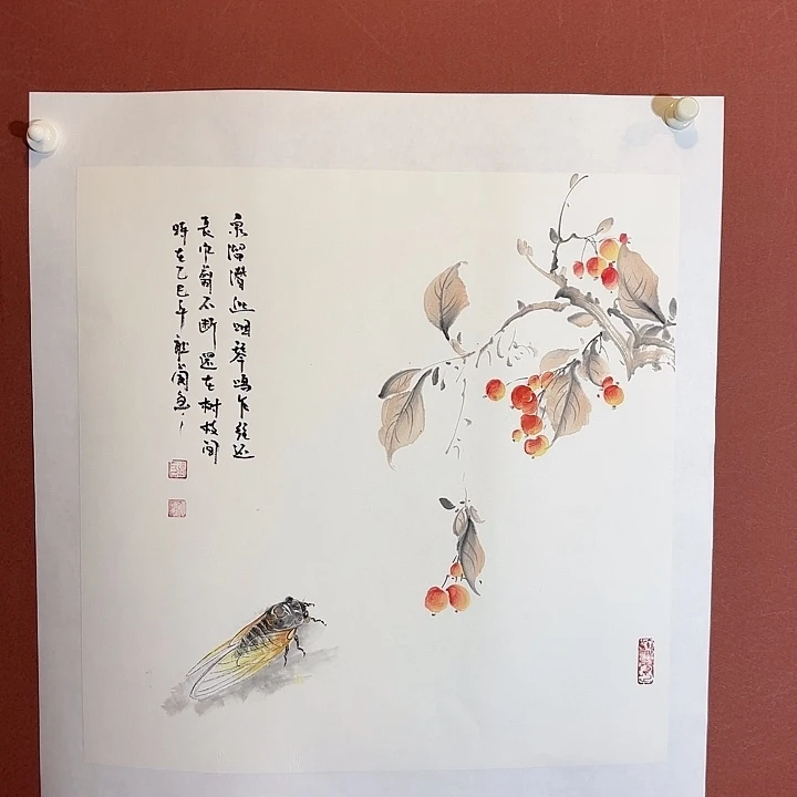 国画听兰老师花鸟