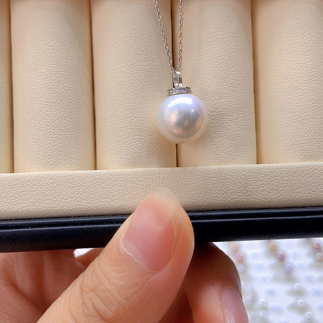 淡水珍珠银S925镶嵌吊坠(不含链)