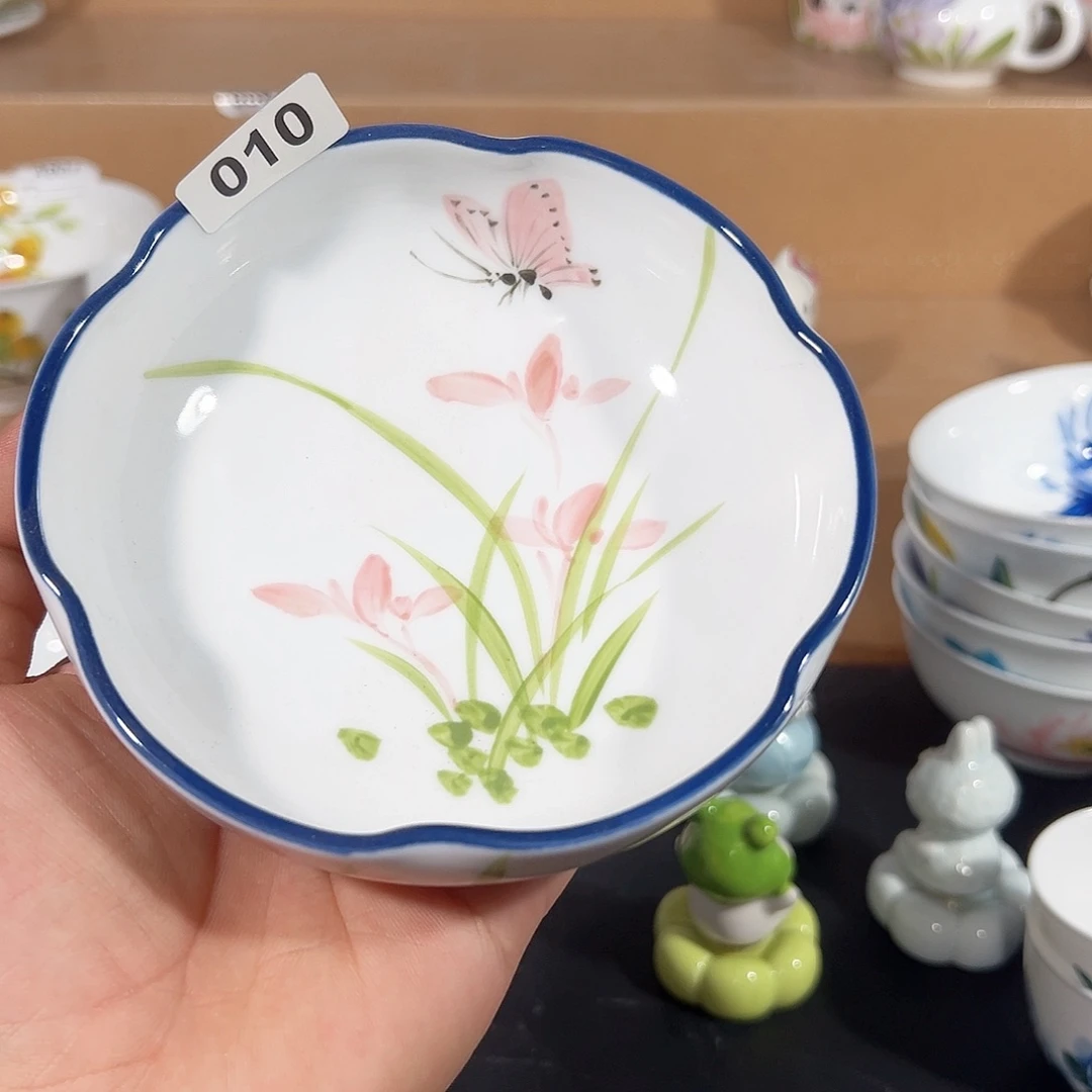 景德镇手工手绘陶瓷5寸花口碗