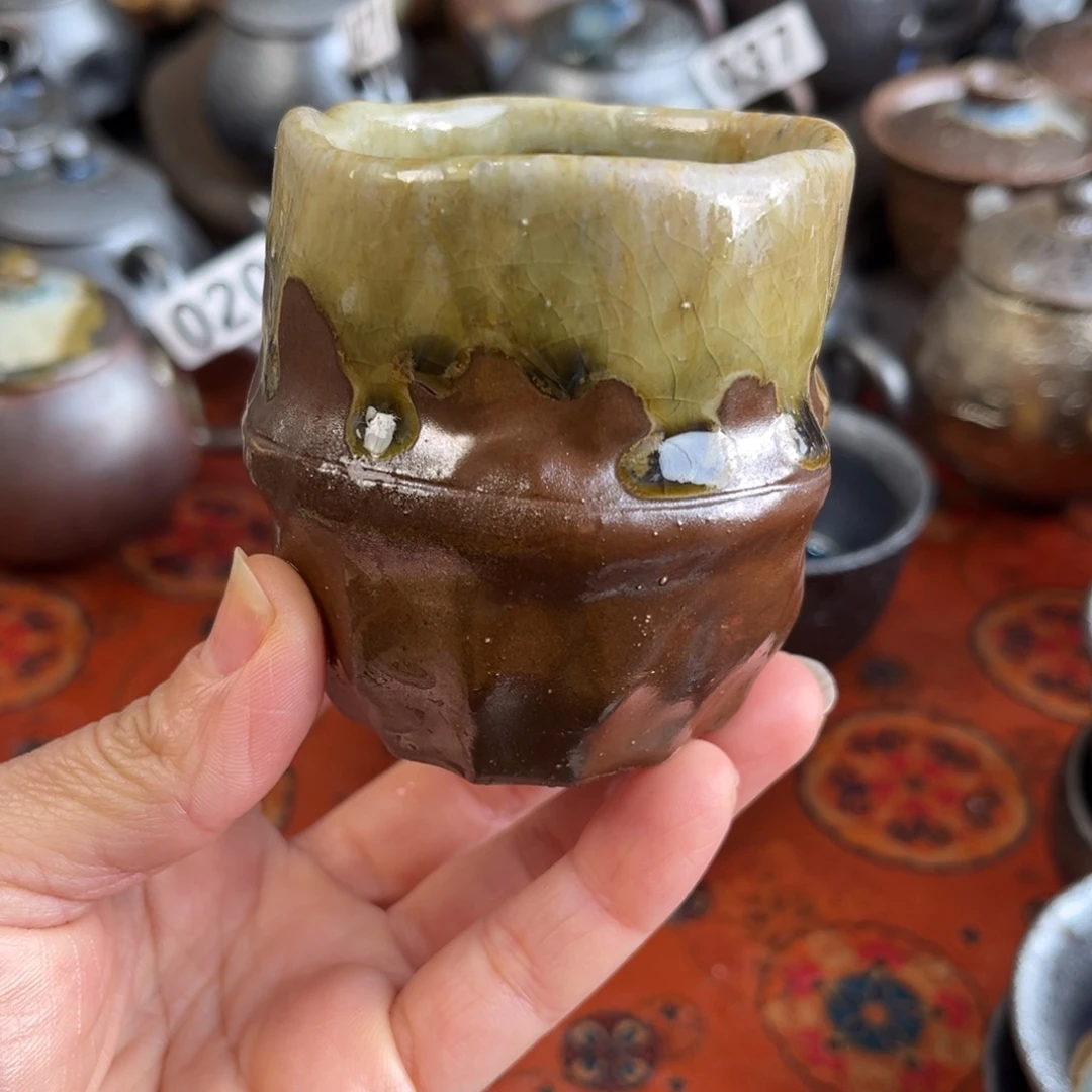 柴烧茶器主人杯杯柴烧