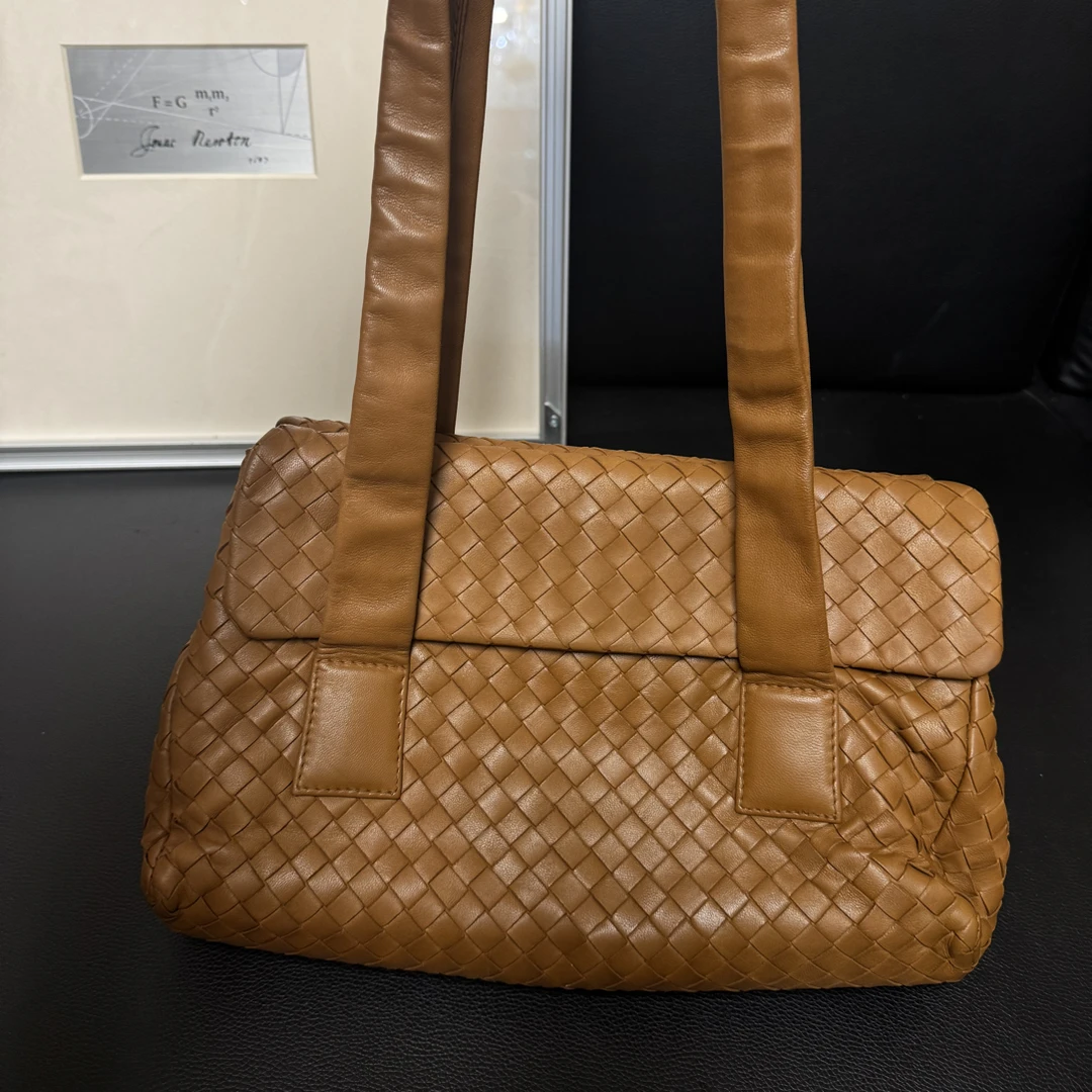95新 BOTTEGA VENETA/葆蝶家 莫尤塔/焦糖色全编织双子星