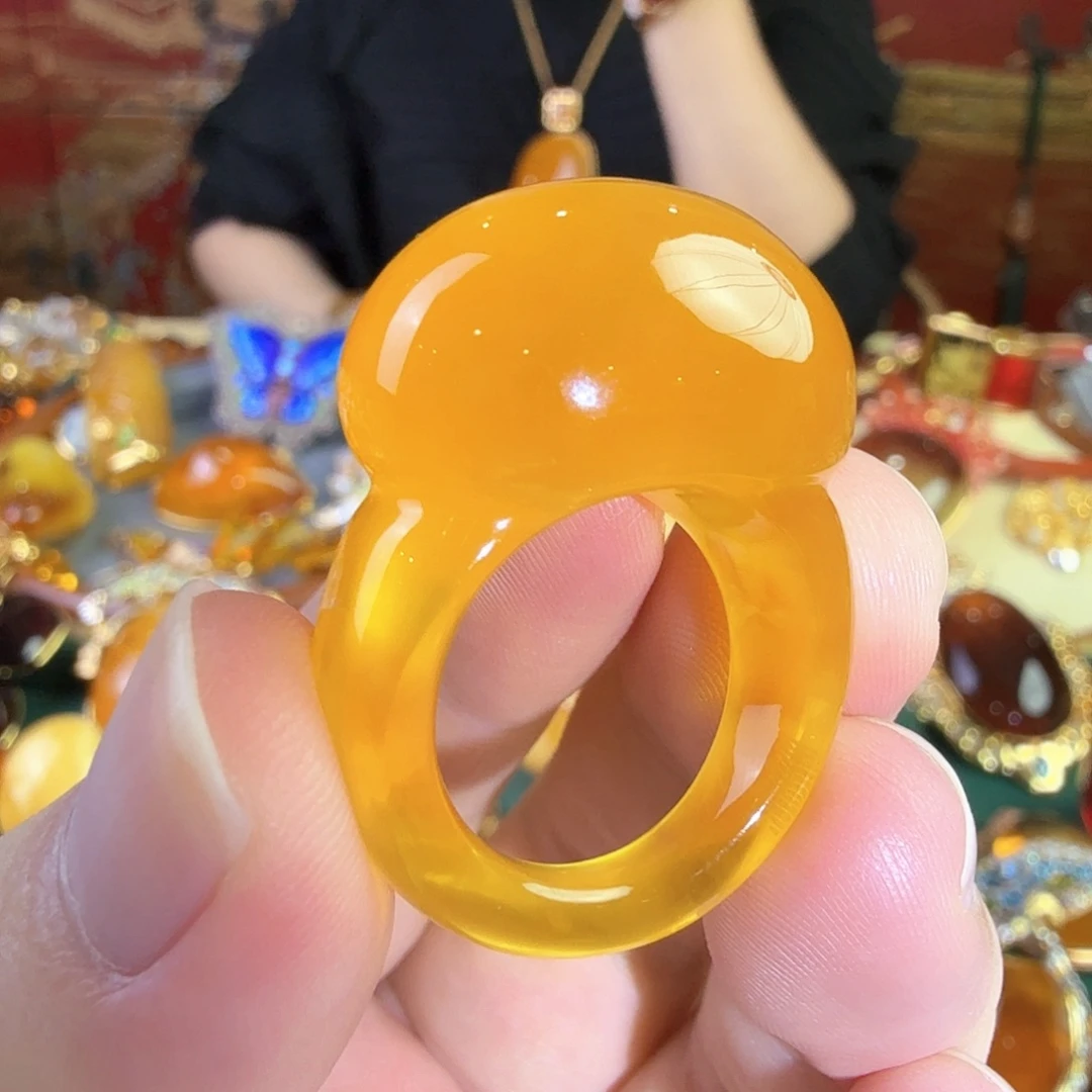 蜜蜡未镶嵌戒指首饰