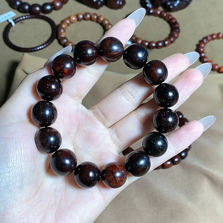 檀香紫檀（小叶紫檀）1.5圆珠微瑕