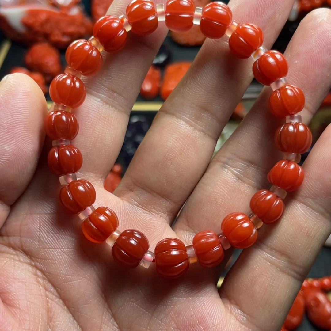 南红玛瑙瓜珠手串未镶嵌