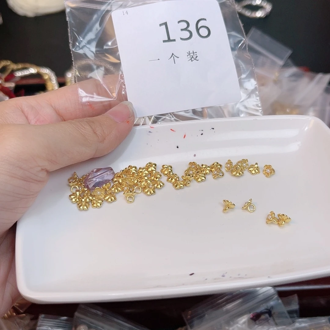 紫晶珠宝半成品银S925镀金镶嵌136