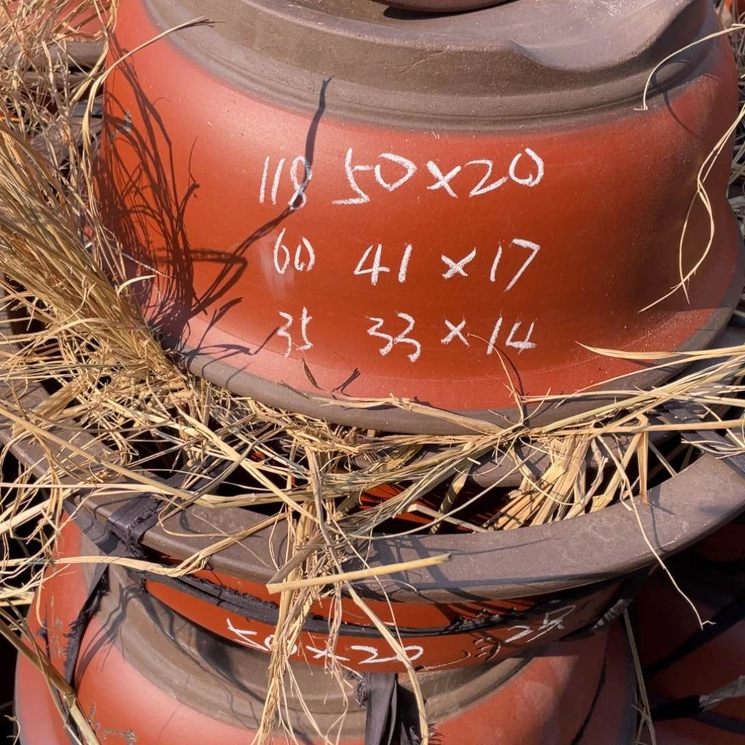 紫砂50/40/33大口径碗盆一组3只