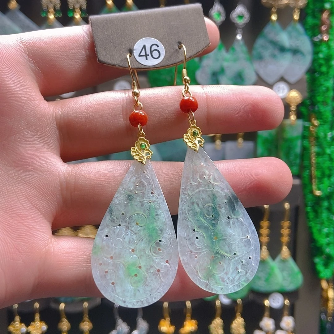 翡翠未镶嵌耳饰翡翠