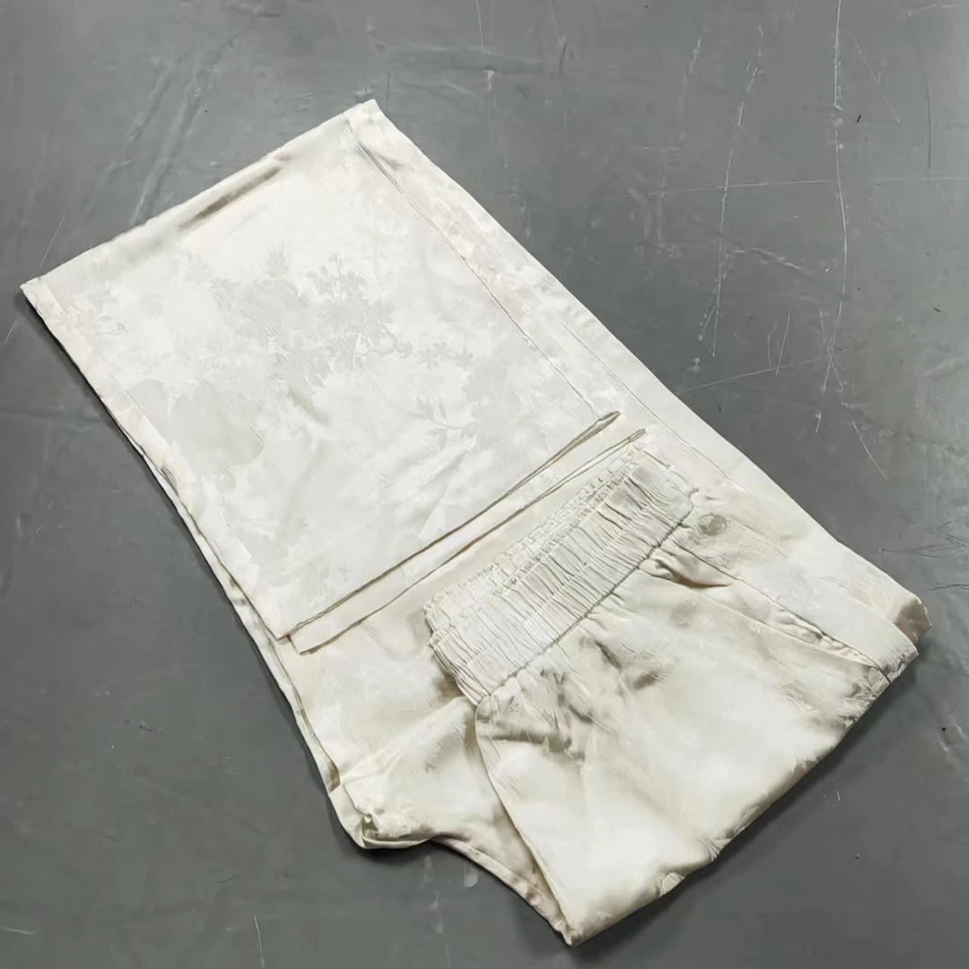 【南油玲姐】白色暗花休闲裤8882