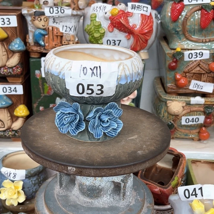 紫砂花盆粗陶材质多肉花盆