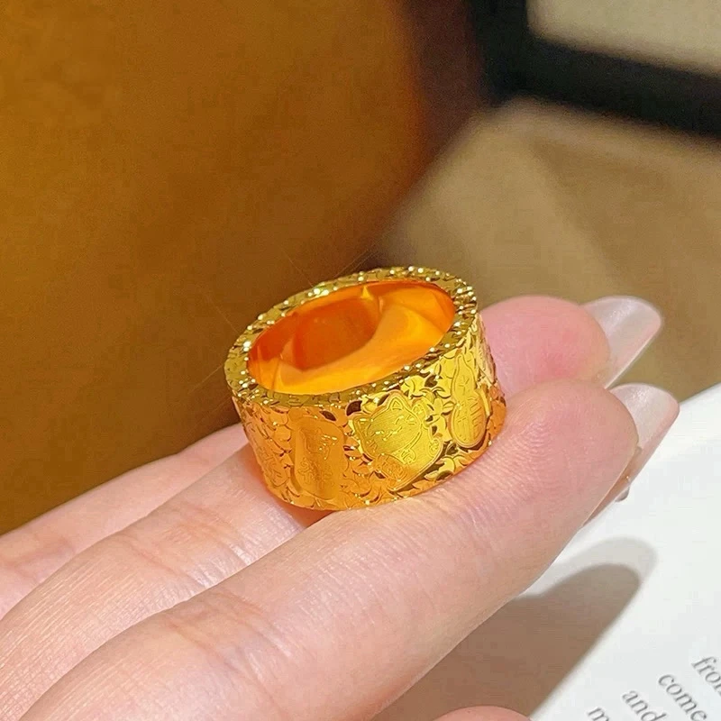 合金戒指 【高定】10mm吉言碎冰冰戒指闭口戒时尚送男女朋友礼物