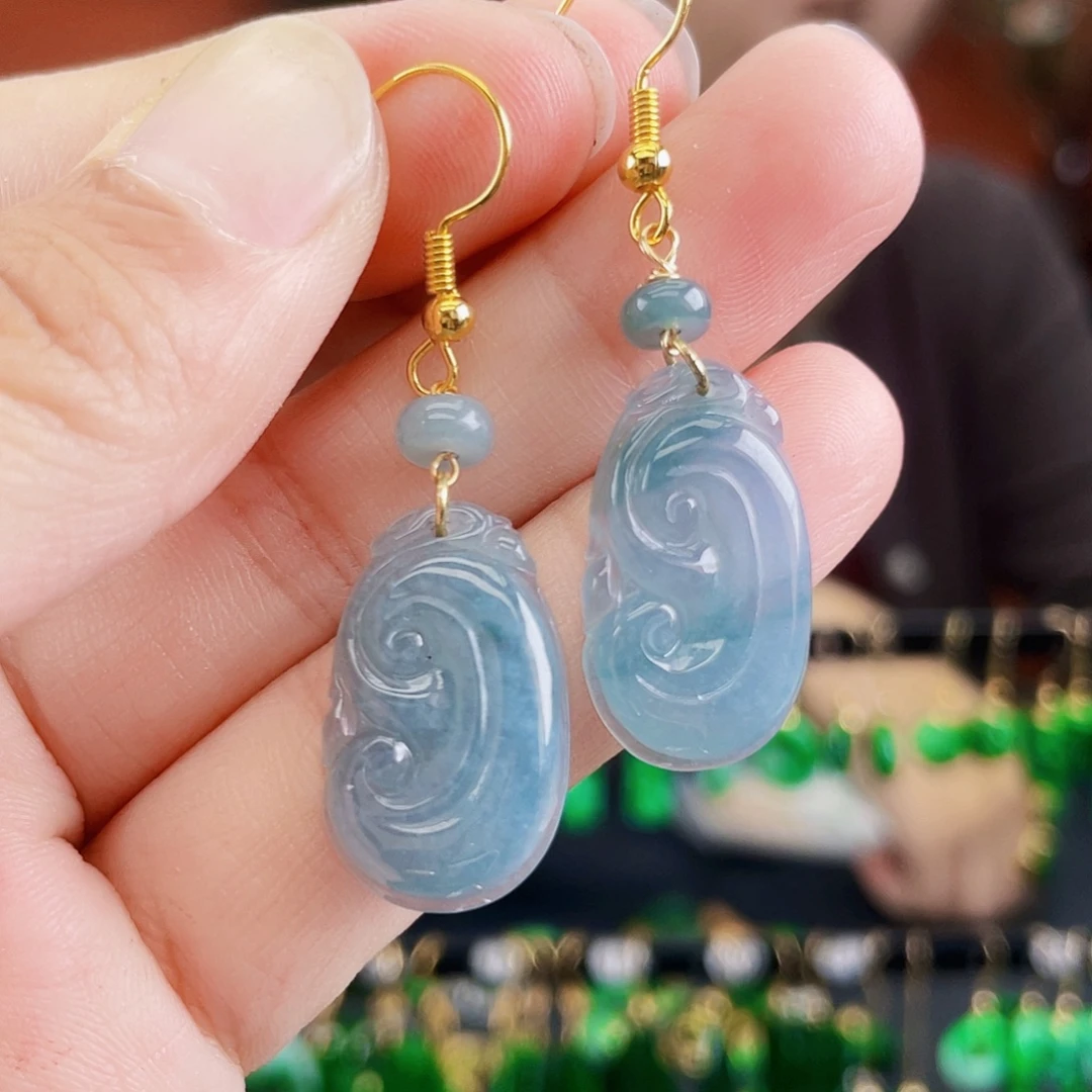 翡翠未镶嵌耳饰饰品