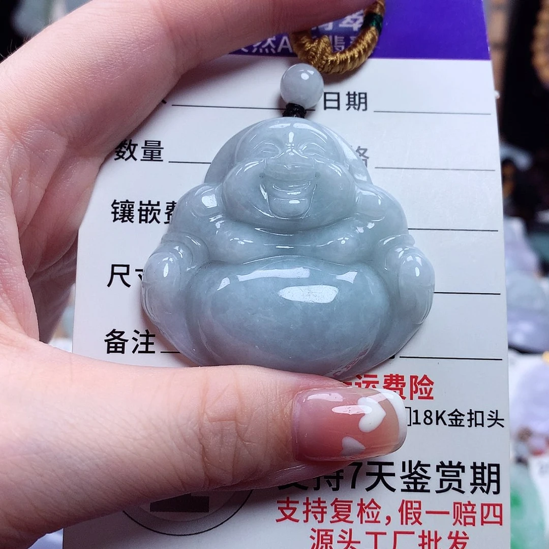 翡翠未镶嵌颈饰佛公04