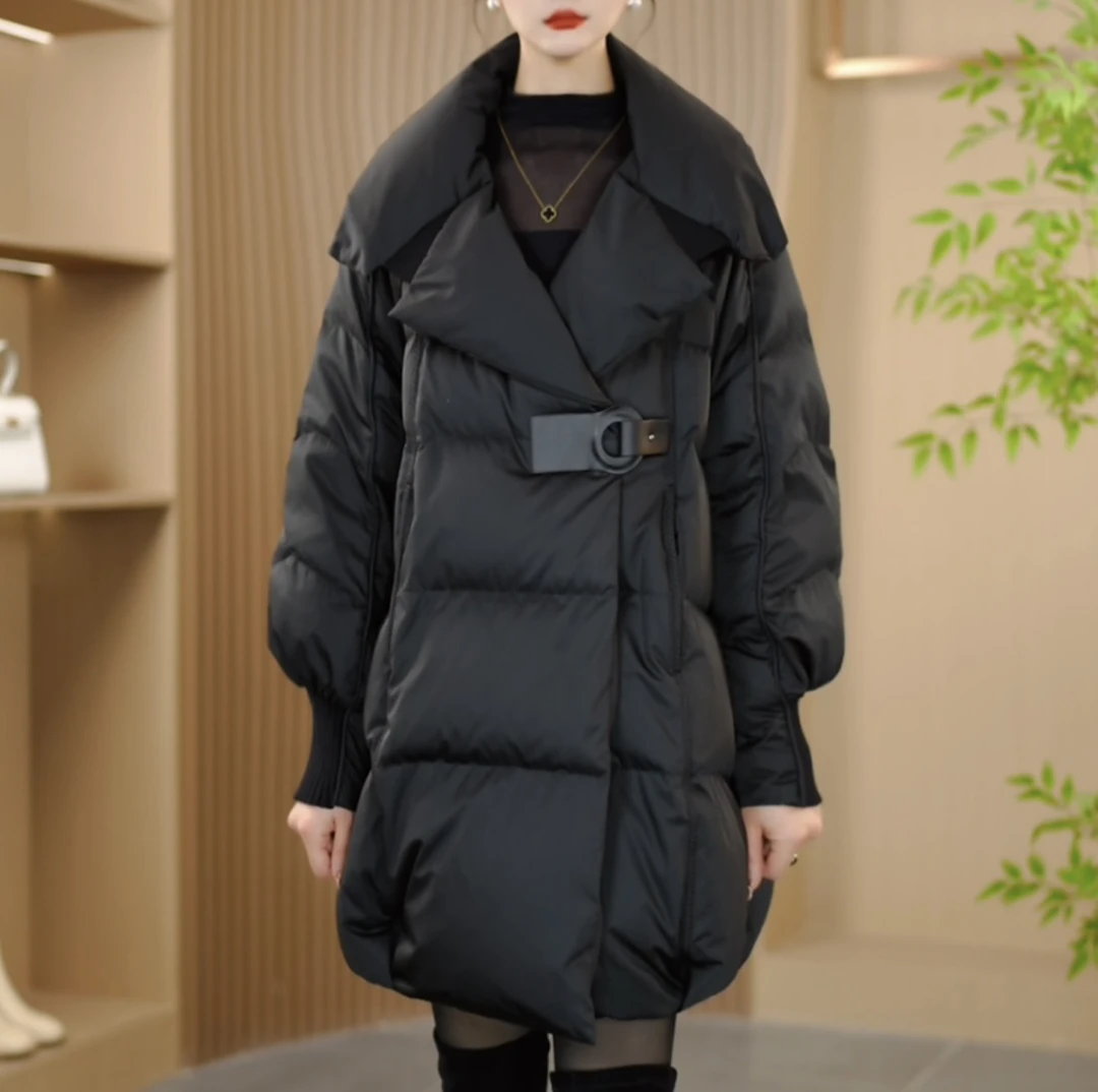 ㊄冬季新款优雅时尚百搭气质显瘦减龄休闲白鸭绒羽绒服