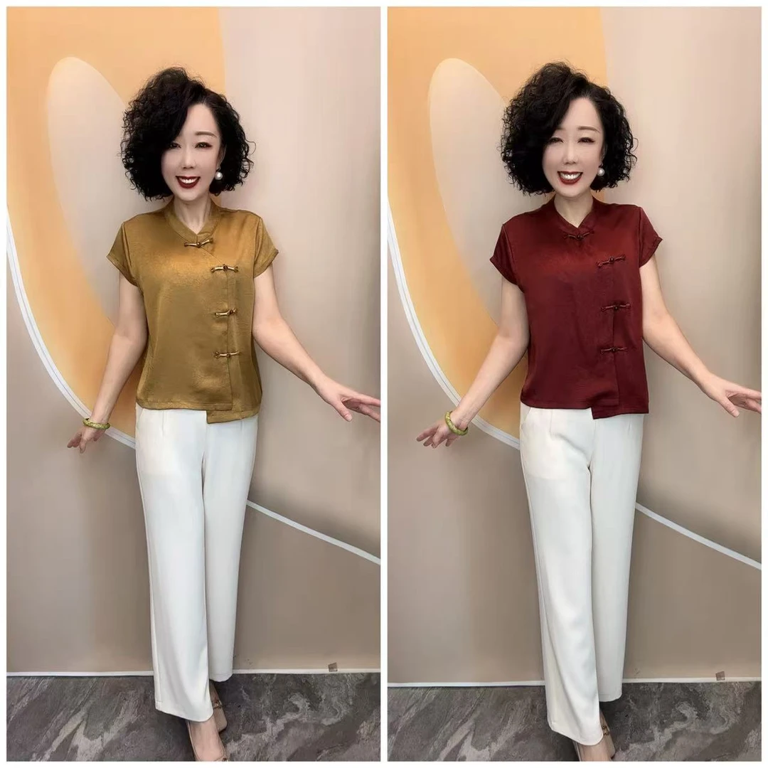 56夏新品优雅女人纯色复古风盘扣不等式宽松大码开衫上衣，衣长62